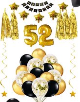 52 jaar verjaardag feest pakket Versiering Ballonnen voor feest 52 jaar. Ballonnen slingers sterren opblaasbare cijfers 52