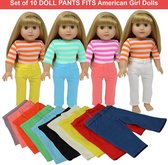 Dolls Trousers / Pants Set of 10 - Gekleurde Broek voor 46cm Pop