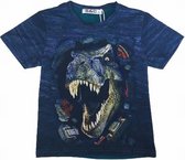 S&C Dinosaurus t-shirt - Dino shirt - T-rex - blauw - maat 110/116