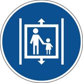Kinderen begeleiden in de lift verplicht sticker 150 mm