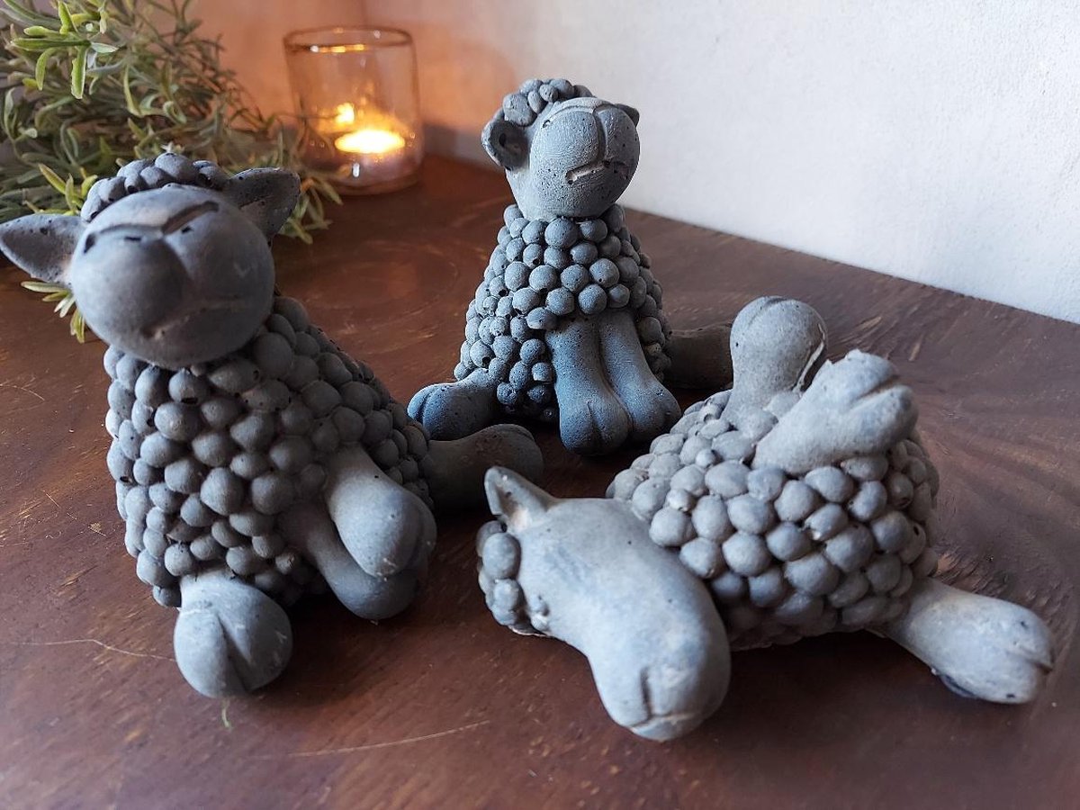 Brynxz - Schaapjes Grazy - Beton - Touch of Brown - Set van 3 stuks | bol