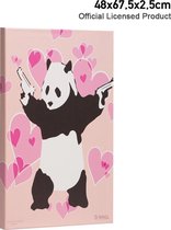 Banksy Graffiti -Panda With Guns - Wanddecoratie - Premium Kwaliteit - Canvas Print - Canvas Schilderijen - Muur Schilderijen - Canvas - Wanddecoratie - Afmeting 67.5cm x 48cm 2.5c