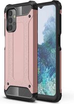 Samsung Galaxy A32 (5G) hoesje - MobyDefend Dubbelgelaagde Shockproof Pantsercase - Roségoud - GSM Hoesje - Telefoonhoesje Geschikt Voor: Samsung Galaxy A32 (5G)