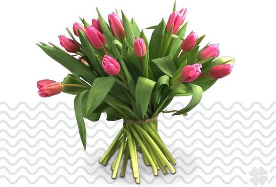 Verse bloemen boeket TULPEN - Roze - 10 stuks