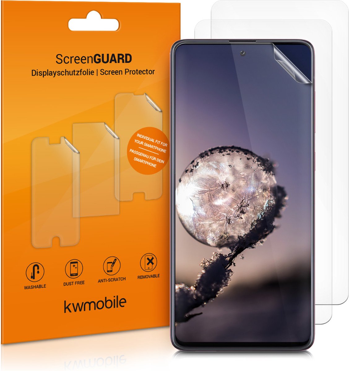 kwmobile 3x screenprotectors geschikt voor Samsung Galaxy A71 - beschermende folie voor smartphone