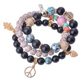 Juleeze Armband Dames 15 cm Zwart Kunststof Rond Armbandjes