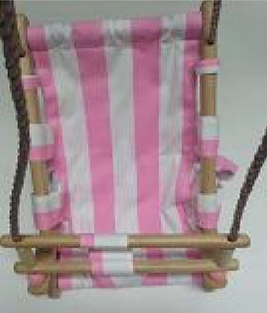 Canvas Baby Schommelzitje Wit / Roze — afbeelding 3
