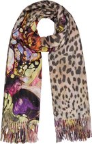 Langwerpige sjaal Cute Prints|Luipaard kleurrijk|Paars Geel Bruin