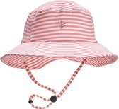 Coolibar - UV-werende Bucket Hoed voor kinderen - Caspian - Zeeschelp roze/Wit - maat L/XL (56CM)