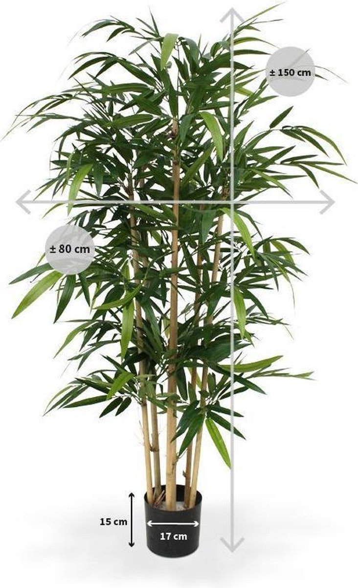 Kunst Bamboe 150 cm - Namaak Plant Bamboe - Decoratieve Groene Nep Plant  Bamboe 150 cm | bol