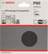 Bosch - 10-delige schuurbladset 125 mm, 80