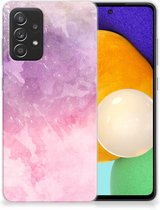 Telefoonhoesje Samsung Galaxy A52 Enterprise Editie (5G/4G) Silicone Back Cover Pink Purple Paint