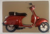 Metalen wandbord scooter oranje vespa look