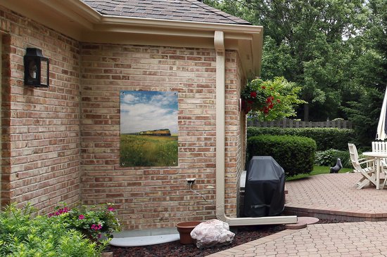 Train de marchandises à travers le champ dans le Dakota du Nord affiche de jardin toile en vrac 60x80 cm - toile de jardin / toile d'extérieur / Peintures pour l'extérieur (décoration de jardin)