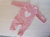 Baby romper love roze