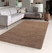 Flycarpets Candy Shaggy Vloerkleed - 240x340cm - Mocca - Hoogpolig