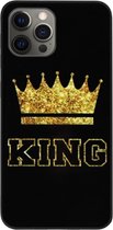 ADEL Siliconen Back Cover Softcase Hoesje Geschikt voor iPhone 12 (Pro) - King Koning