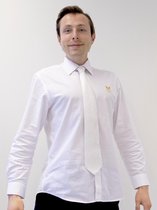 Takoda 100% handgemaakte zijden witte stropdas