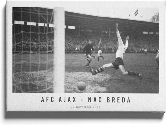 Walljar - Poster Ajax - Voetbal - Amsterdam - Eredivisie - Zwart wit - AFC Ajax - NAC Breda '57 - 70 x 100 cm - Zwart wit poster