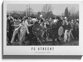 Walljar - FC Utrecht supporters '82 II - Zwart wit poster met lijst