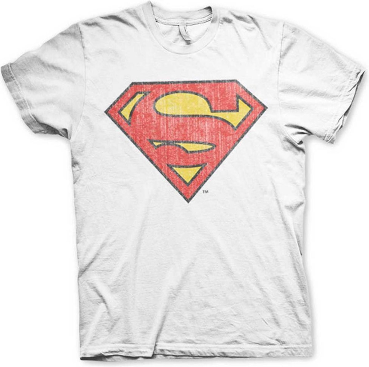 DC Comics Superman Heren Tshirt -2XL- Washed Shield Wit