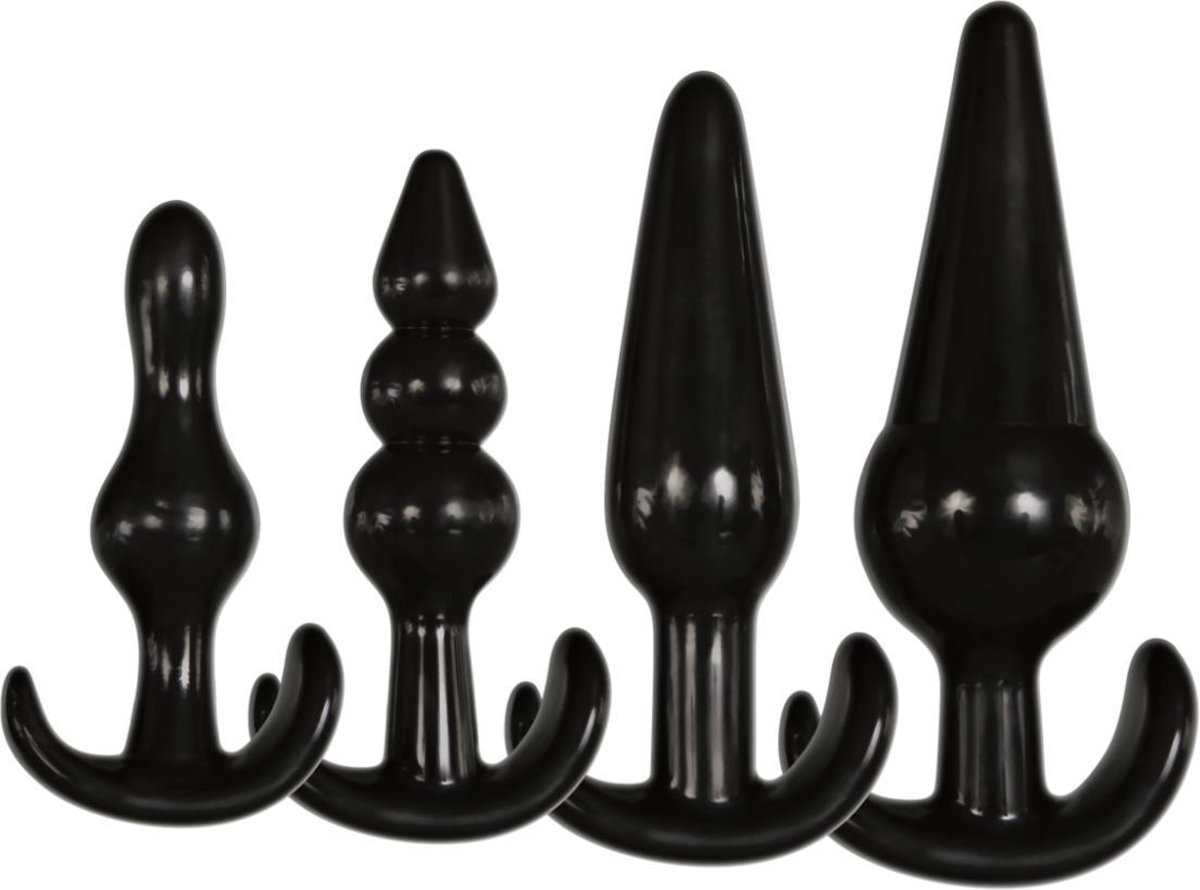Plug It - Anal silicone buttplug set - Buttplugs anaal voor mannen - Zwart