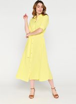 Lola Liza Maxi overhemd jurk met ceintuur - F - Light Yellow - Maat 36