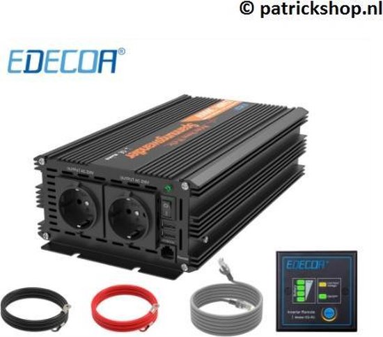 Onduleur à onde sinusoïdale pure Edecoa 12V-230V - 2500W / 5000W +  contrôleur | bol.com