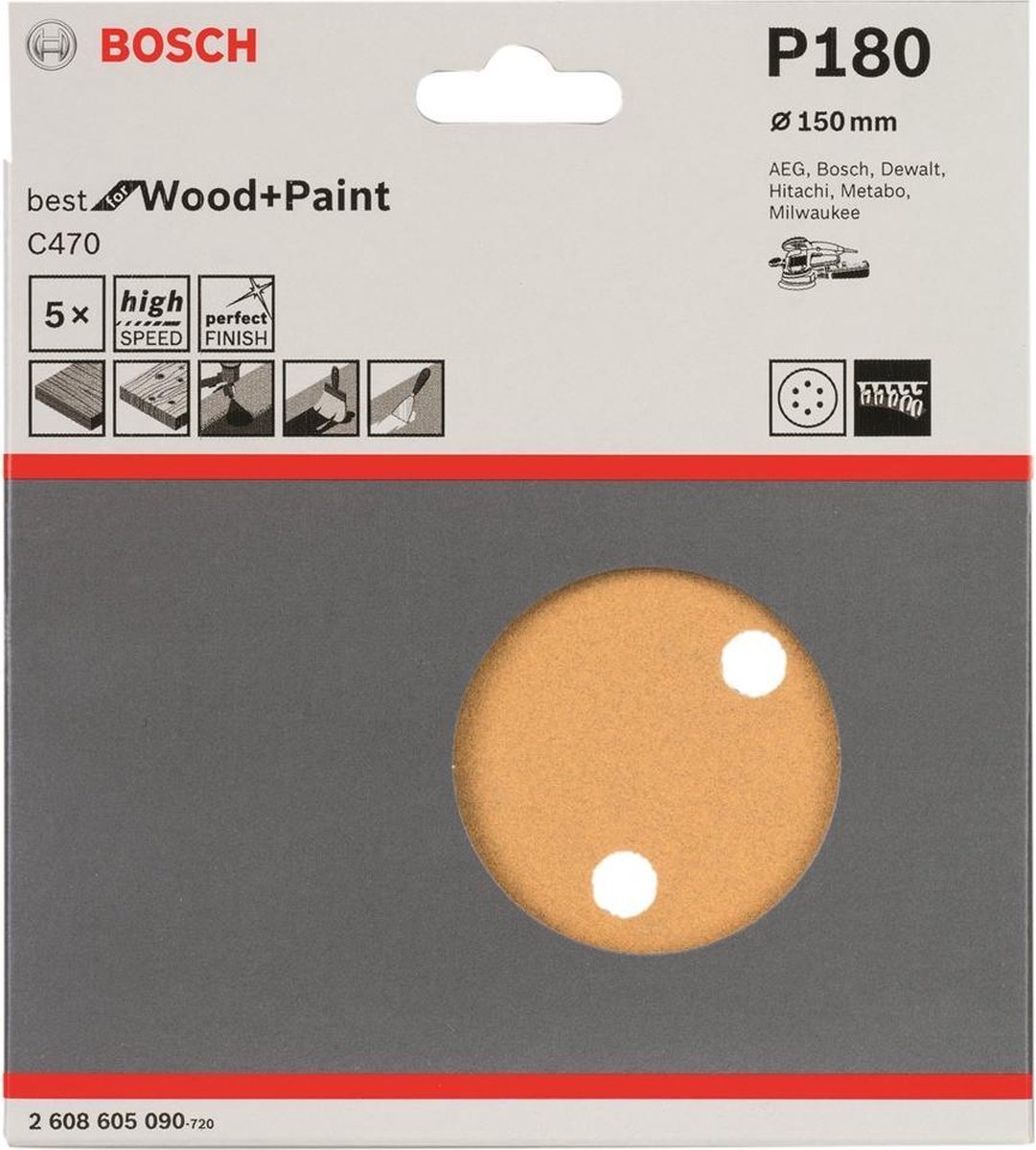 Bosch Schuurpapier - EX RWT 150MM K180 5