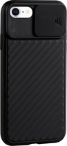 GSMNed – iPhone 7/8 Plus zwart  – hoogwaardig siliconen Case zwart – iPhone 7/8 Plus zwart – hoesje voor iPhone zwart – shockproof – camera bescherming