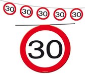 Vlaggenlijn Verkeersbord 30 & 8 Ballonnen verkeersbord 30 jaar, verjaardag