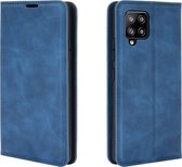 Samsung Galaxy A42 5G Hoesje - Mobigear - Retro Slim Serie - Kunstlederen Bookcase - Blauw - Hoesje Geschikt Voor Samsung Galaxy A42 5G