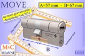 M&C MOVE - High-tech Security deurcilinder - SKG*** - 57x67 mm - Politiekeurmerk Veilig Wonen - inclusief gereedschap MilaNNE montageset