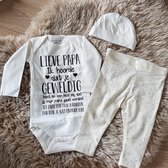 MM Baby pakje cadeau geboorte meisje jongen set met tekst lieve papa worden aanstaande zwanger kledingset pasgeboren unisex Bodysuit | Huispakje | Kraamkado | Gift Set babyset kraa