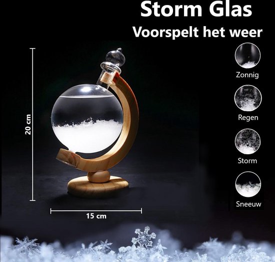 Stormglas Wereldbol - Weerstation - Barometer voor Binnen - Donderglas -  Weerglas -... | bol.com