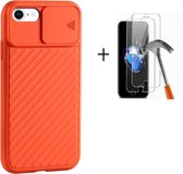 GSMNed – iPhone 7/8 Plus Oranje  – hoogwaardig siliconen Case Oranje – iPhone 7/8 Plus Oranje – hoesje voor iPhone Oranje – shockproof – camera bescherming – met screenprotector iP