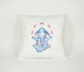 Kussen Yoga Olifant Namaste - Sierkussen - Decoratie - Kinderkamer - 45x45cm - Inclusief Vulling - PillowCity