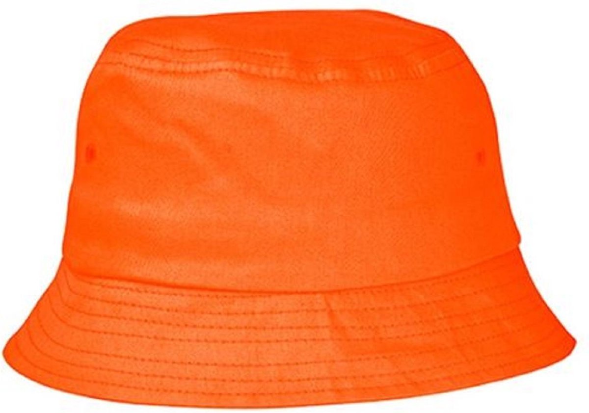 Bucket Hat - Vissershoedje - Festivalhoedje - koningsdag - Regenhoedje - Zonnehoedje - Hoed - Emmerhoed - Zon - Unisex - Oranje - Happy Shopper