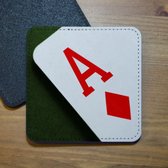 ILOJ onderzetter - speelkaart ruiten aas - vierkant