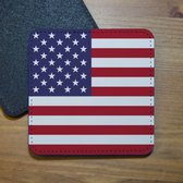 ILOJ onderzetter - Stars 'n Stripes vlag - vlag Verenigde Staten van Amerika - vierkant