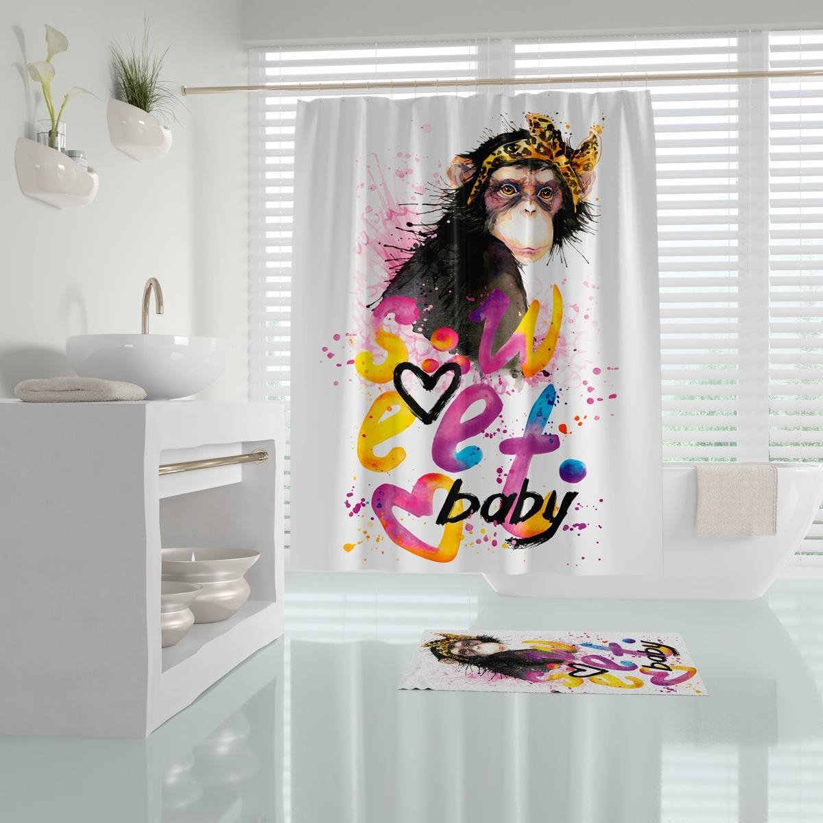 Zethome Douchegordijn 120x200 cm - Badkamer Gordijn - Shower Curtain - Waterdicht - Sneldrogend en Anti Schimmel -Wasbaar en Duurzaam - Sweet Baby