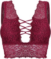 Dames bralette van kant met brede schouderbandjes 36/38 bordeaux rood