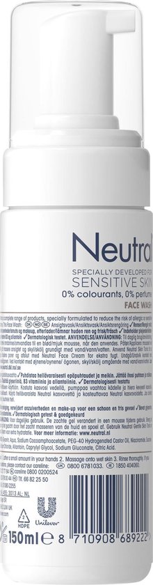 Neutral 0 Nettoyant Face Lotion sans parfum - 2 x 150 ml - Pack