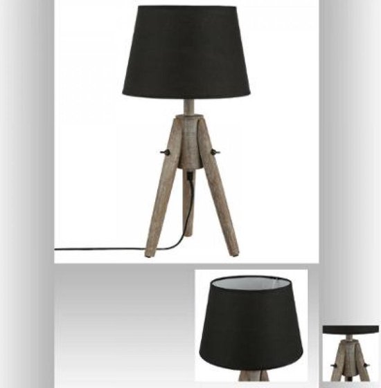 Driepoot tafellamp- Tafellamp met houten poten- Leeslamp | bol.com