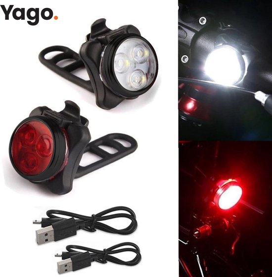 Fietslamp - Verlichting - Wandellamp - LED - Voor & Achter - Set van 2 - IP45 - Bevestiging - Clip - Wit & Rood - 4 modes - USB Oplaadbaar - Met bevestiging — afbeelding 5
