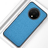 Voor OnePlus 7T schokbestendige doektextuur PC + TPU beschermhoes (blauw)