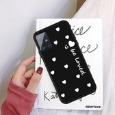 Voor Galaxy A71 Smiling Love Heart Pattern Frosted TPU beschermhoes (zwart)