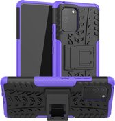 Voor Galaxy S10e Tire Texture Shockproof TPU + PC beschermhoes met houder (paars)