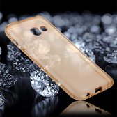 Voor Galaxy A5 (2017) Diamond Encrusted Transparent Soft TPU Protective Back Cover Case (Goud)