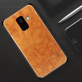 MOFI schokbestendige PU-pasta pc-hoes voor Galaxy A6 (2018) (lichtbruin)